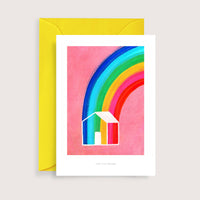 Rainbow House Art Print | Illustration Card